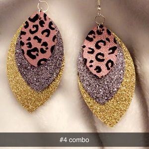 Handmade leather earrings Combo #4
